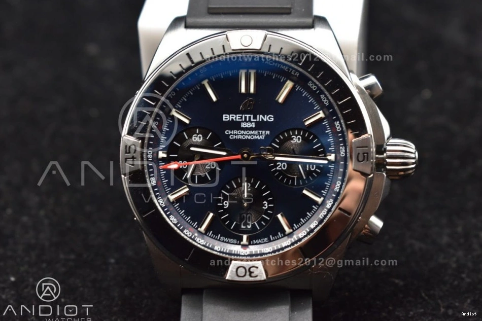 Navitimer A7750 Version LE Blk 43mm L-Blue 1:1 B01 Chrono BLS Best SS 0512
